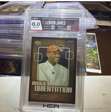 2003-04 LeBron James Upper Deck Victory Rookie Orientation PSA Card RC HGA 8. rookie card picture