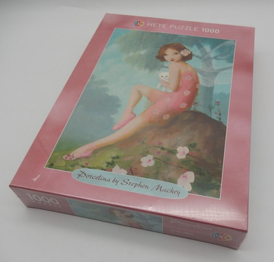 Heye Puzzle 1000 Porcelina by Stephen Mackey Fairy With Kitten NEU & OVP