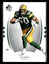 2007 SP Authentic #2 A.J. Hawk Card Green Bay Packers