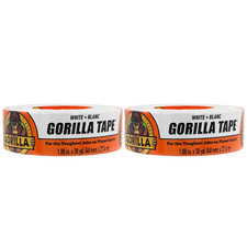Gorilla Tape, White Duct Tape, 1.88" X 30 Yd, White, Pack of 2 