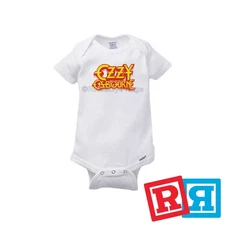 Ozzy Osbourne Logo Gerber Baby Onesie® Cotton Unisex White Short Sleeve Bodysuit