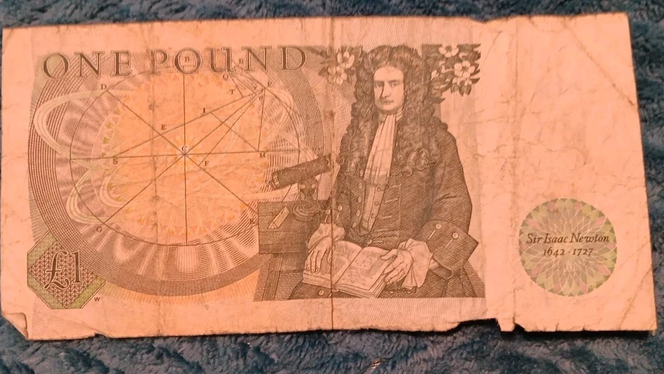 Bank of England - One Pound BANK NOTE - Queen Elizabeth II - Sir Isaac Newton - Image 4 of 4