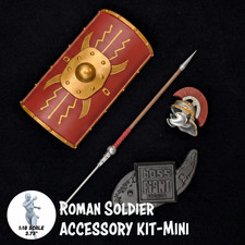 1:18 Scale Roman Soldier Mini Gear Kit (Roman Shield, Sword-Spear Pack for 3.75"
