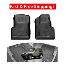 Durable 3d High Edge Floor Liners For Jeep Wrangler Tj 1997-2006 - Black 2pc Set