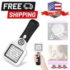 Compact LED Magnifying Glass with Light, 5X 45X Handheld Lighted Magnifier fo...