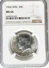 1966 50c SMS Kennedy Silver Half Dollar Fifty Cents MS66 NGC