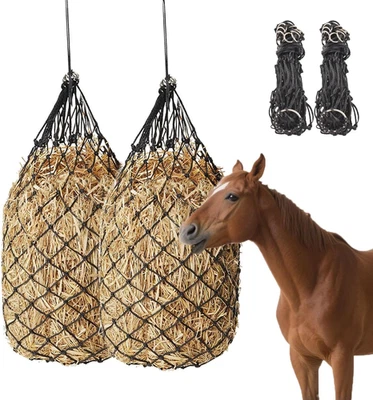 Heunetz Pferde 2 Stück Heavy Duty Heubeutel große Kapazität 40" 4" Löcher