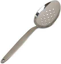 Chef Kunz Perforated Spoon 18/10 Stainless Steel Plating 9 Inch Basting Quenel