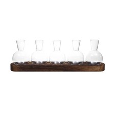 Glass Plant Terrarium with Wooden Tray Hydroponic Vase for Desktop Decor
