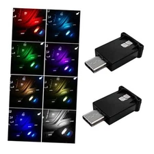 2PCS USB Type C LED Ambient Light, 8 Colors RGB Dynamic Atmosphere Lamp 2Pcs