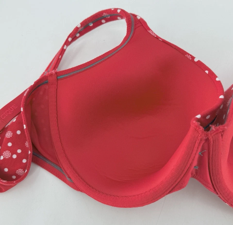 Sutiã Lane Bryant cacique vermelho bolinhas floco de neve 44C férias - Imagem 4 de 4
