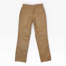 Vtg 90s Leather Pants Light Tan Mid Rise Tapered Leg Nine West Sz 10