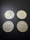 1941, 1942, 1945, & 1946 walking liberty half dollar