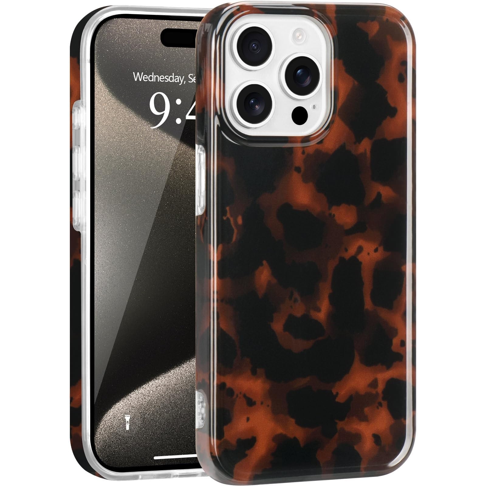 Coque iPhone 15 Pro léopard silicone souple ultra fine