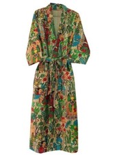 Handmade Floral Print kantha jacket/ kimono style Beach wear/ bohemian kantha.