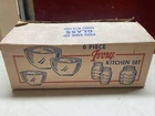 Vintage NOS Anchor Hocking IVORY Nesting Bowl Set &  Shakers And Grease Jar Box