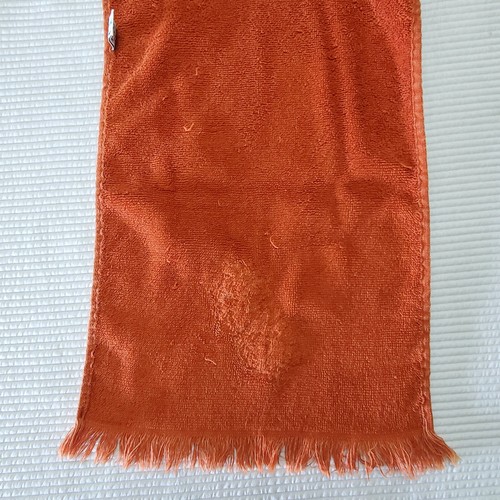Asciugamani viso Fieldcrest vintage margherite frange arancione MCM 18x10 90% cotone USA - Foto 9 di 18