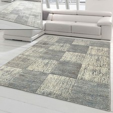 Tapis pour Salon - Motif avec Carrés - facile d'entretien, en gris