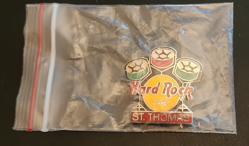 Hard Rock Cafe St. Thomas Drum Set Pin -Circa 1997