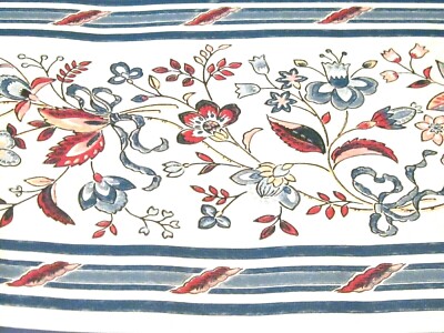 Wallpaper Border Blue Pink Red Flower Floral Vine Newport White Wall 551672 NIP
