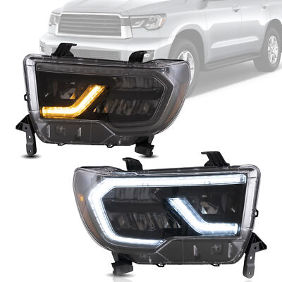Paar LED Scheinwerfer f r Toyota Tundra 2007-13 Sequoia 2008-2021 Mit Animation