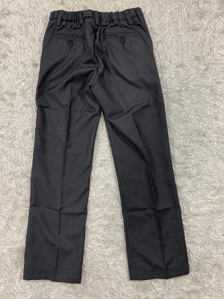 Calça social Lands End aço cinza frente plana cintura ajustável meninos 6X nova com etiquetas - Imagem 3 de 4