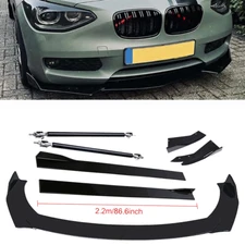 Front Bumper Lip Spoiler Splitter Glossy Black Universal For BMW
