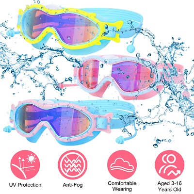 Anti-Fog Swim Goggles UV Protection Swimming Goggles for Kids Youth 3-16 Years