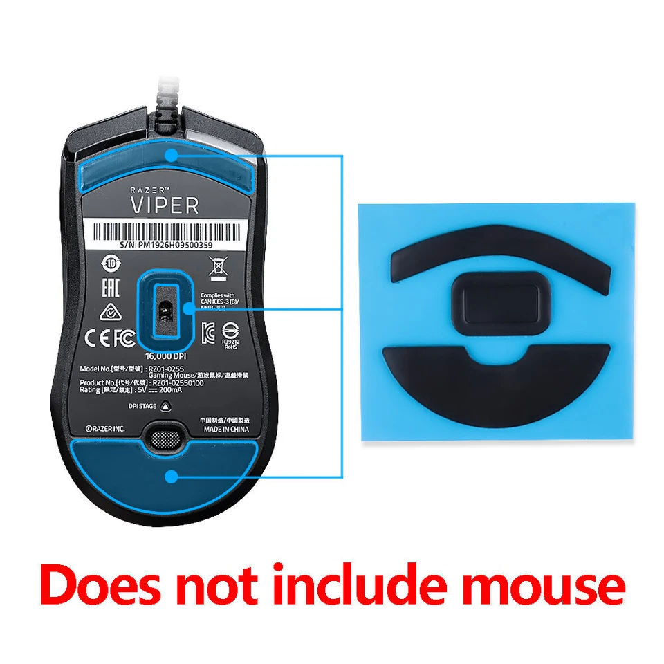 2 Sets Rounded Curved Edges Mouse Feet Skates for Razer Viper 69 8K wired mouse - Image 4 of 4