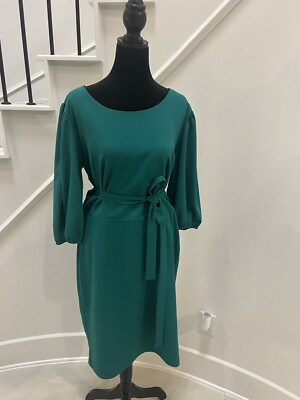 New York & Company Green Work Sheath Dress Puff Sleeve  Sz XL | eBay