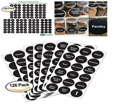 preprinted blank spice labels round chalkboard sticker for