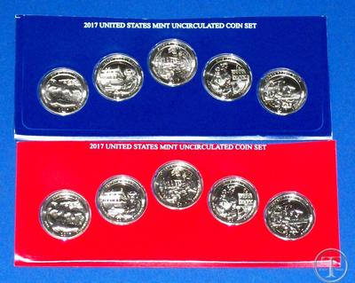 2017 P and D  BU Uncirculated Quarter Set Set- PD from Mint Set-IN STOCK