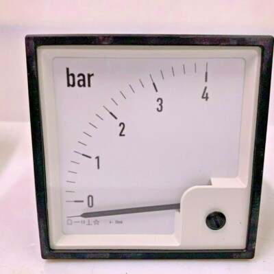 Eltroma Technik PQ96 4..20mA Moving Coil Instrument Panel Meter Scale 0...4 bar