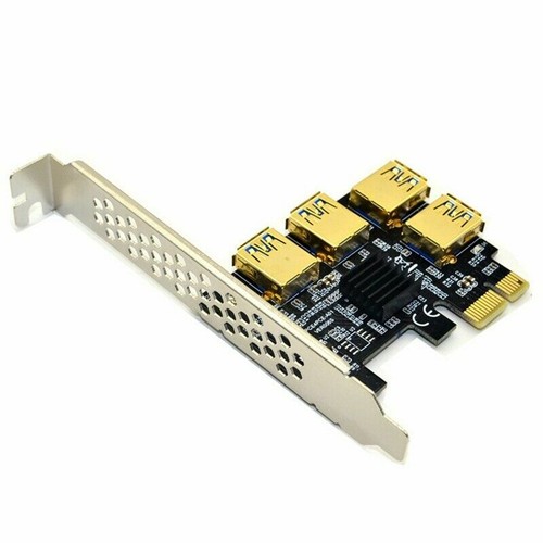 PCI Express Riser Card 1x to 16x,1 to 4 USB 3.0 Slot Multiplier Hub Adapter - Picture 7 of 8