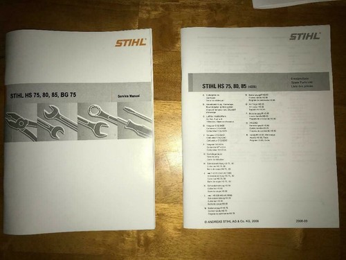HS 75, 80, 85 STIHL Hedge Trimmer Service Workshop & Parts Diagram Manual