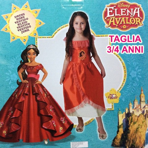 COSTUME VESTITO DI CARNEVALE ELENA PRINCIPESSA DISNEY 3/4 ANNI RUBIES | eBay