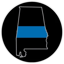 Law Enforcement Thin Blue Line Alabama State Bumper Sticker Military Decal 5"
