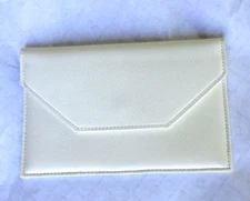 Graphic Image Leather Envelope Wallet Medium 4x7" Snap List$75 White
