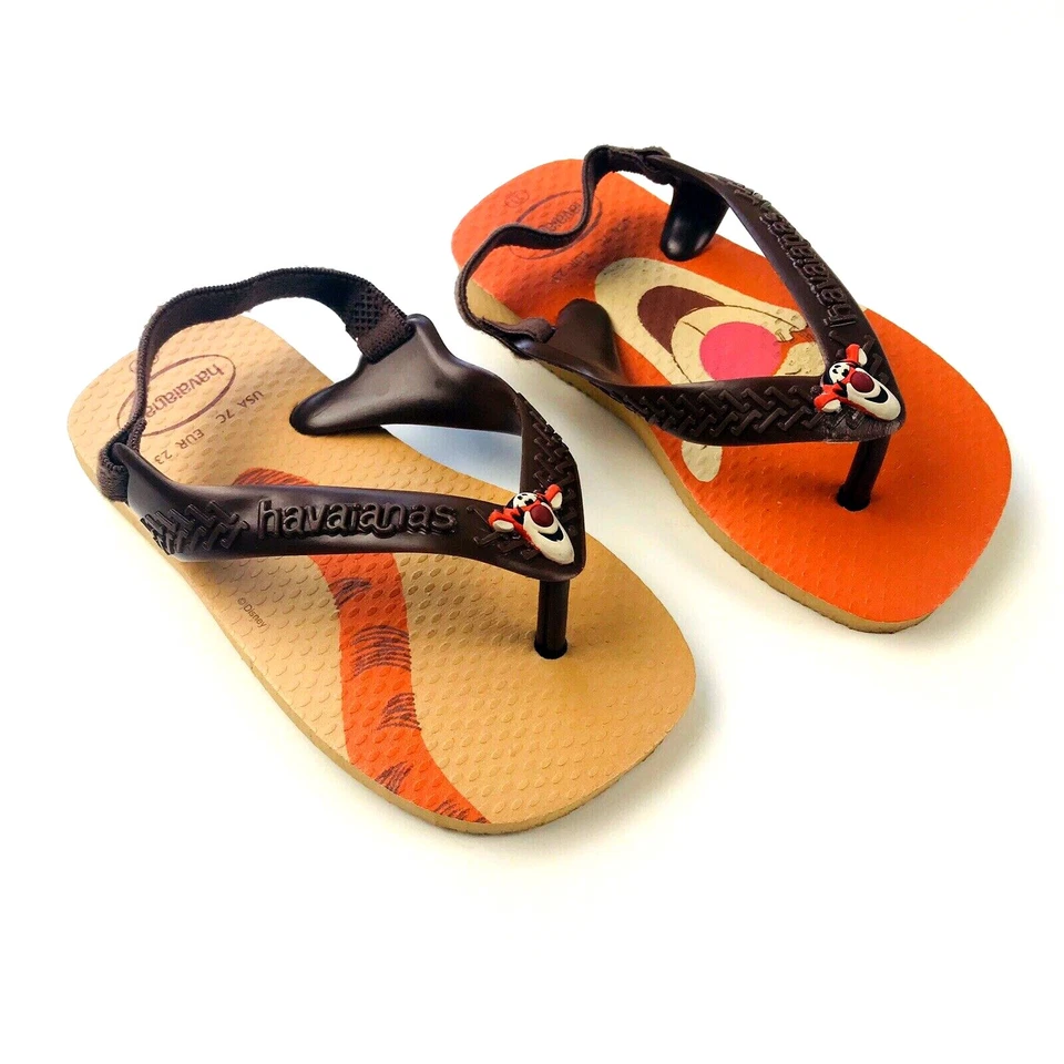 Chanclas Havaianas Baby Marrón Naranja Cojín Tigger Disney Slingback Talla 7C Foto 2 de 4