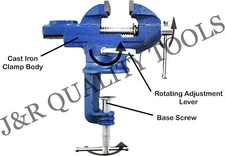 VCT 2" Swivel Bench Vise Clamp With Anvil Vice Hobby Tool Table Vise 
