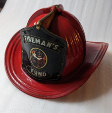 CAIRNS & BROTHER - Vintage Metal Fireman's Fund Helmet 1965-66