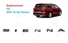 Rear Liftgate Matte Black SIENNA Letter Logo Emblem Fit For 2021+ Toyota Sienna
