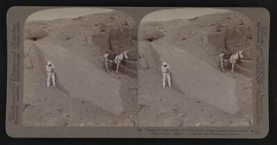 Ninety two foot obelisk still lying Assuan granite quarry first ca - Old Photo