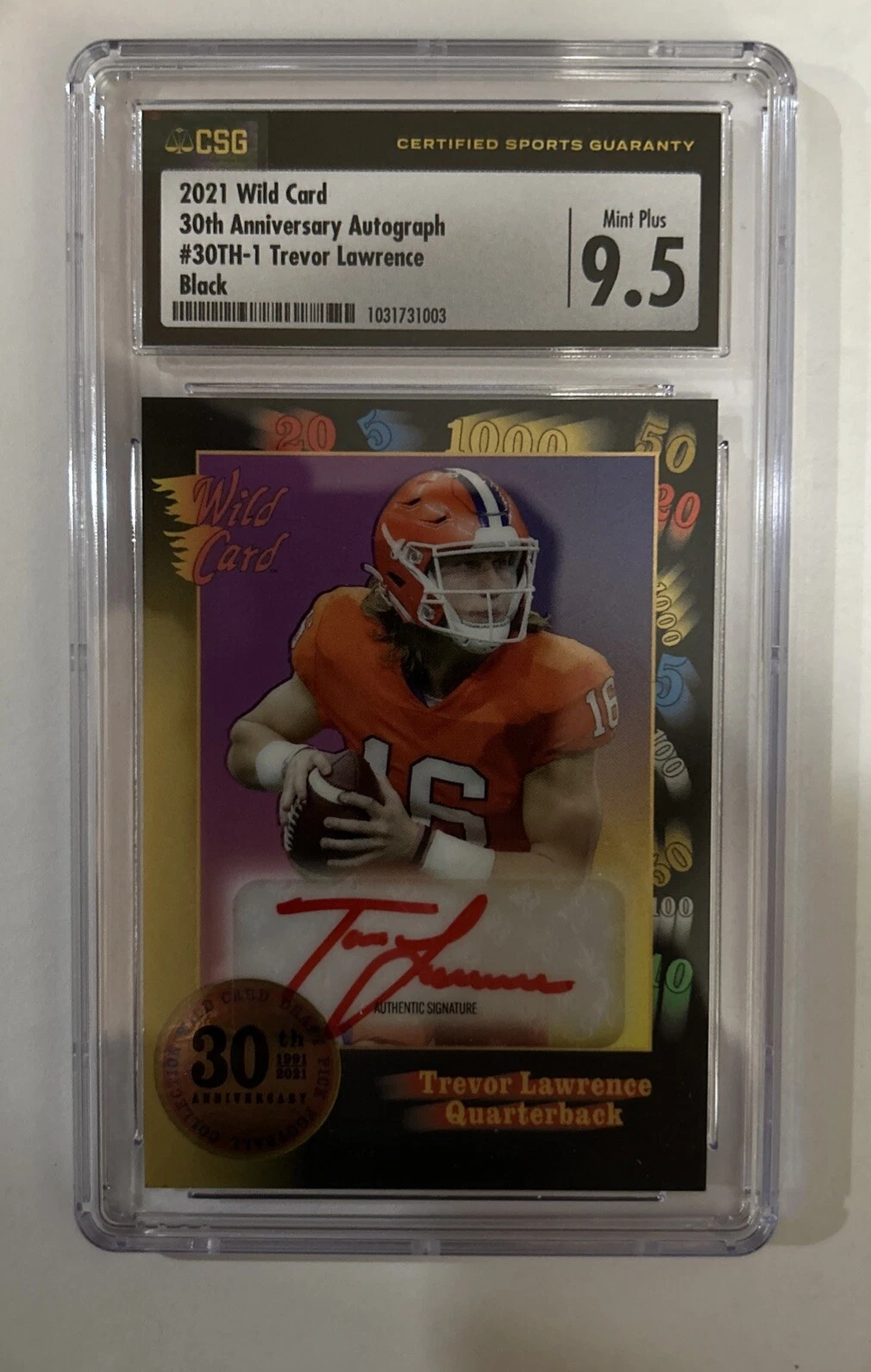 Trevor Lawrence Wild Card Nationals VIP #30TH1 30th Anniversary