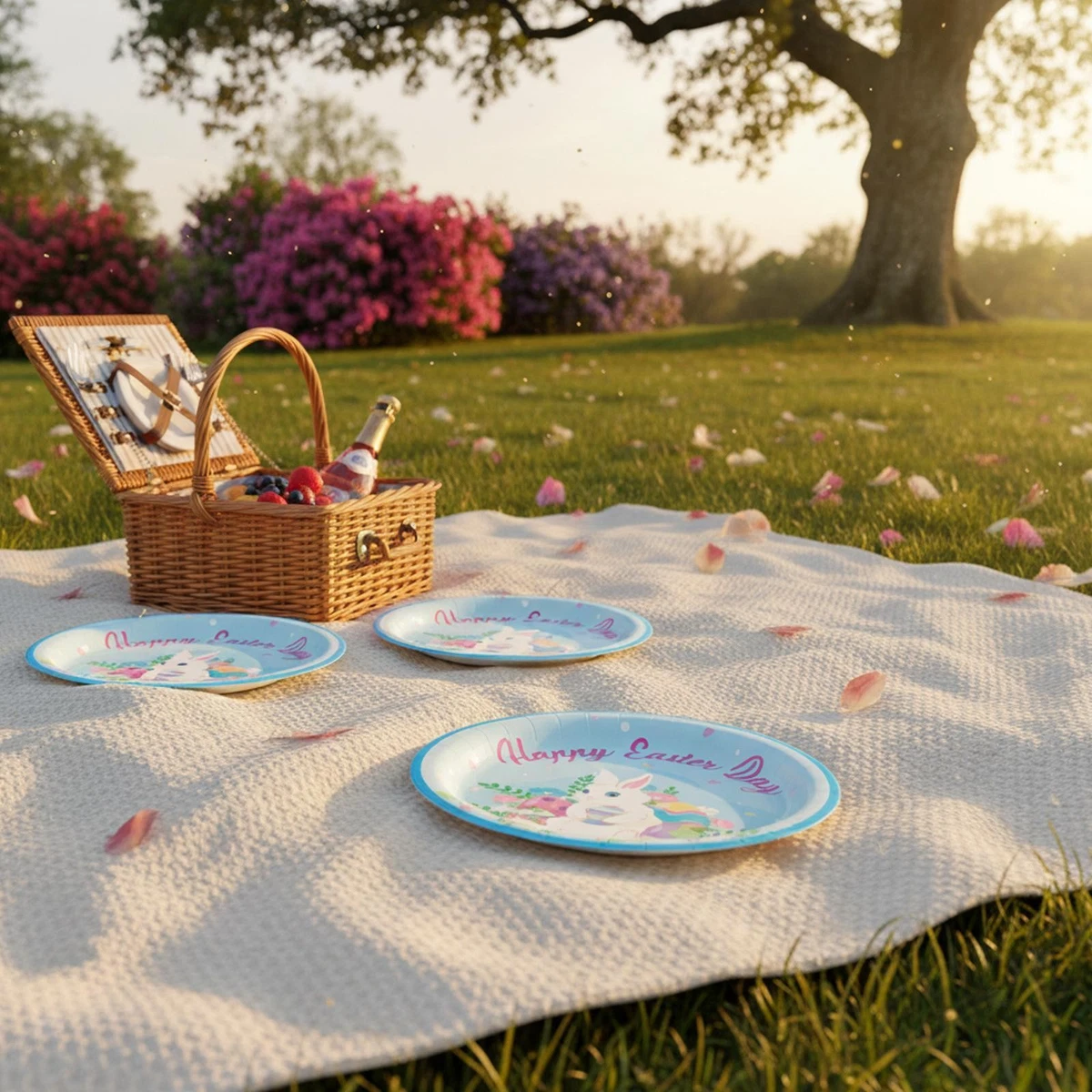 60 Piatti Di Carta Pasqua A Forma Di Uovo, 17,8 Cm, Con Coniglietto Pasquale, Per Feste Bambini E Adulti
