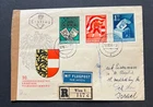 AtoZ. 1950 Austria FDC Valuable Set on Registered Airmail to Israel Censored