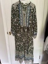 ZARA WOMENS PRINTED LONG SLEEVES MIDI DRESS MULTIC/5029/076  Sz S/M Runs Big