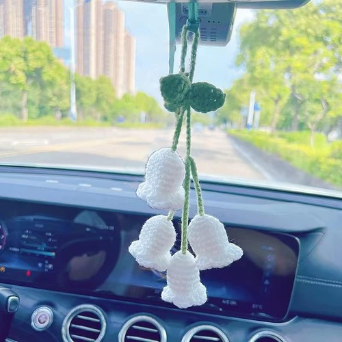Rückspiegel Zubehör, süßes Autozubehör Ästhetik, handgefertigt gestrickt... - Bild 2 von 7