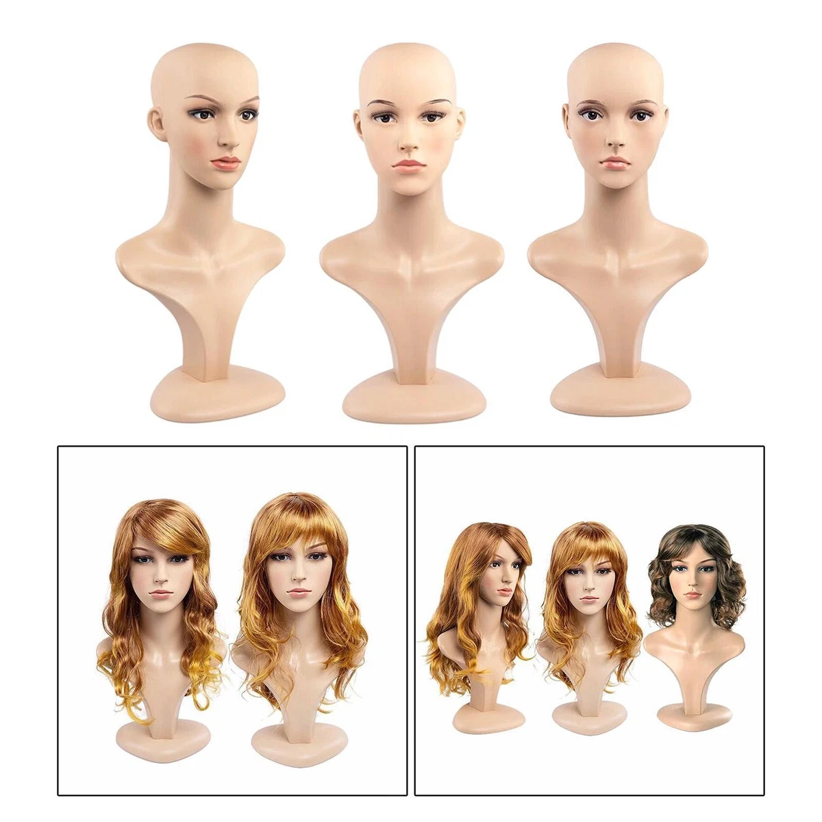 Tête De Mannequin Femme - Long Cou - Hauteur 48cm - Pour Perruques Et Lunettes