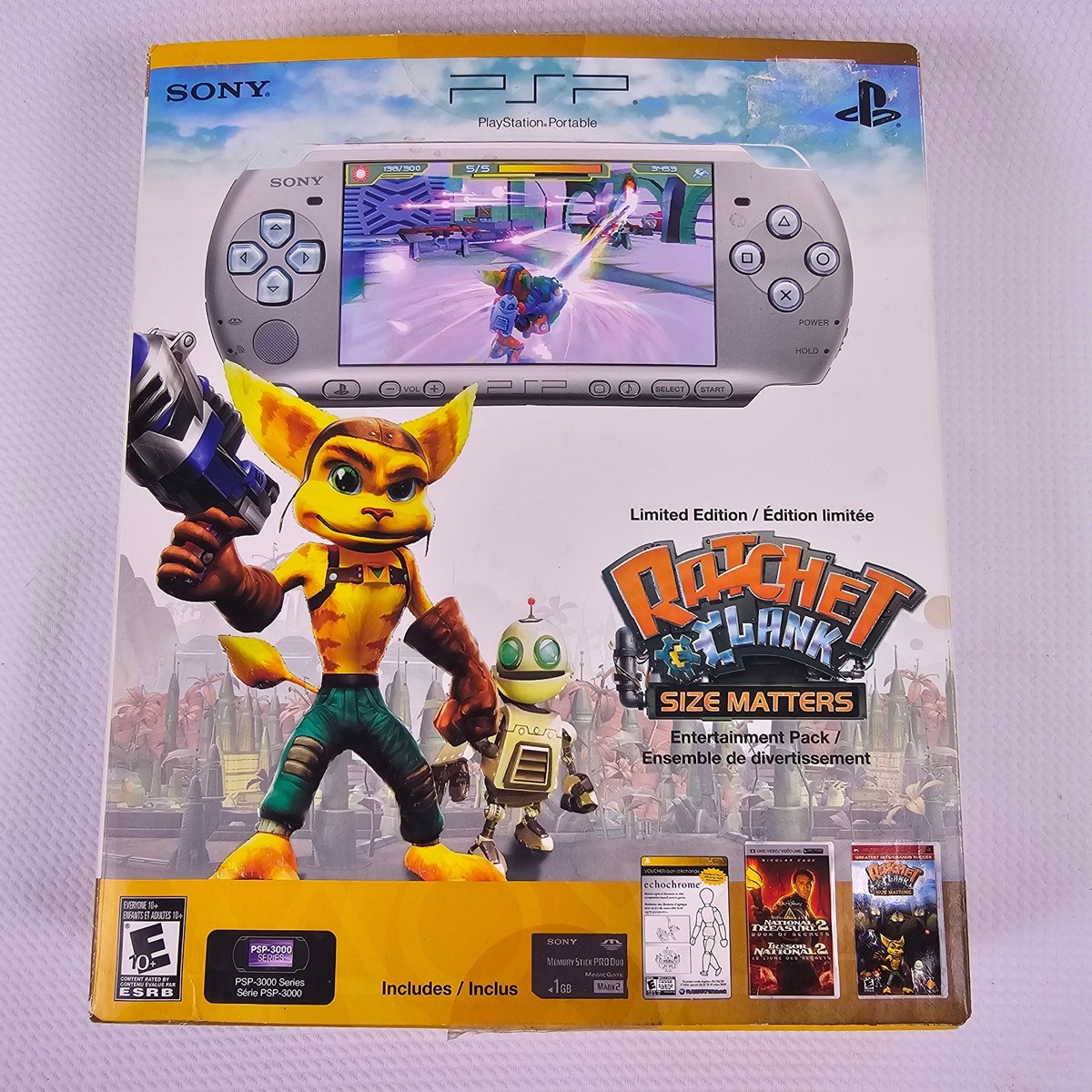 Sony PSP 3000 Ratchet & Clank Limited Edition Bundle Mystic Silver